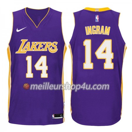 Maillot Basket Homme Los Angeles Lakers Brandon Ingram 14 Nike 2017-18 Pourpre Swingman